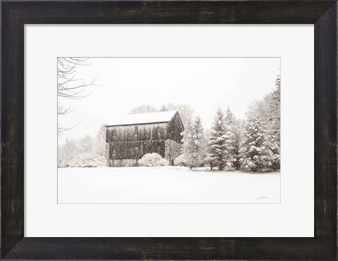 Framed First Snow BW Crop Print