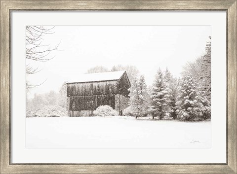 Framed First Snow BW Crop Print