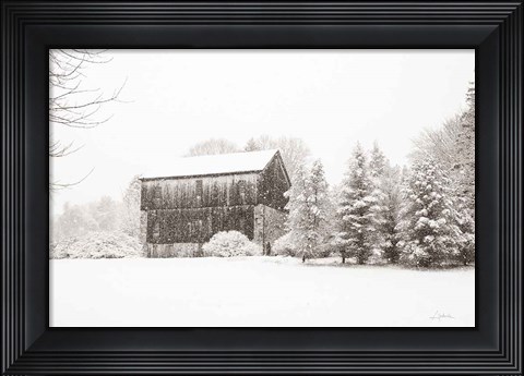 Framed First Snow BW Crop Print