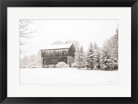 Framed First Snow BW Crop Print