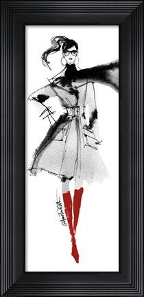 Framed Modern Fashion I Red Crop Print