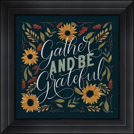 Framed Autumn Sayings I Sunflowers Print