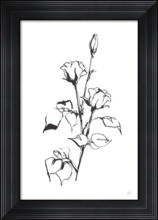 Framed Line Rosebuds Print