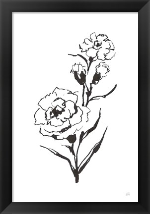 Framed Line Carnation III Print