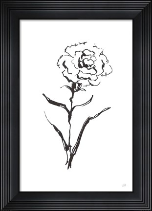 Framed Line Carnation I Print
