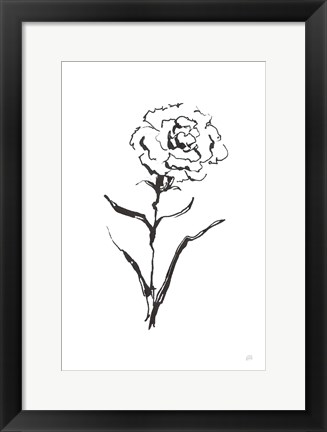 Framed Line Carnation I Print