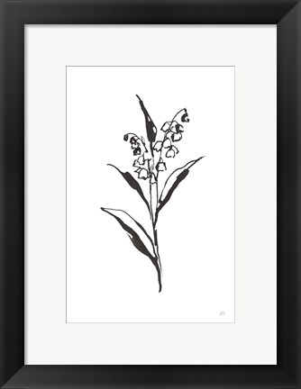 Framed Line Lily of the Valley II Print