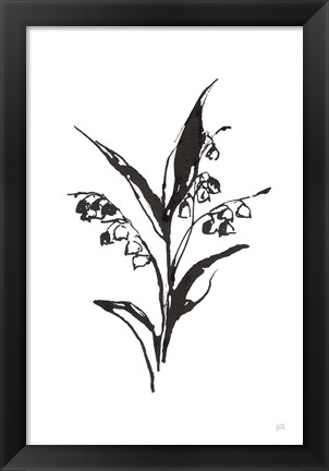 Framed Line Lily of the Valley I Print