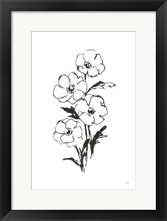 Framed Line Anemone I Print