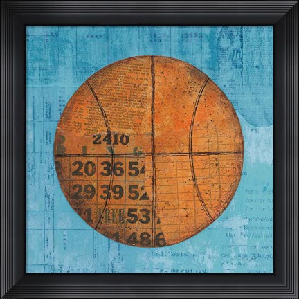 Framed Play Ball IV Blue Print
