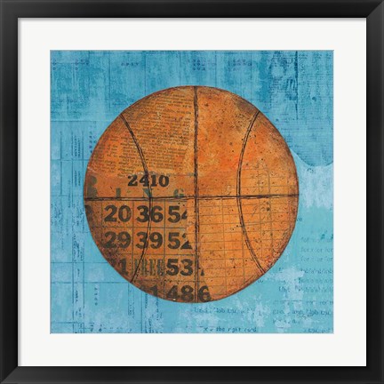 Framed Play Ball IV Blue Print