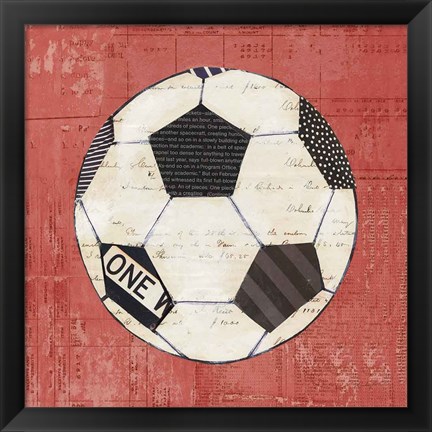 Framed Play Ball III Red Print