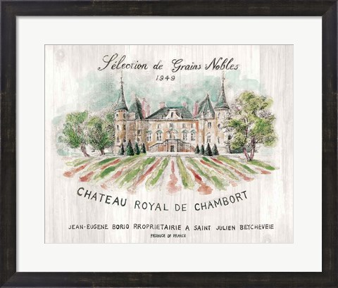 Framed Chateau Chambort on Wood Color Print