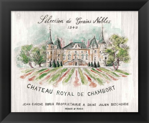 Framed Chateau Chambort on Wood Color Print