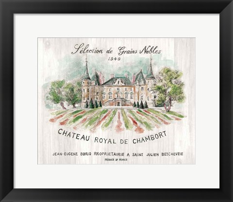 Framed Chateau Chambort on Wood Color Print