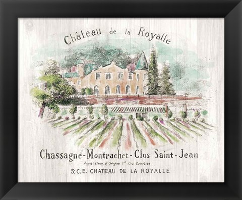 Framed Chateau Royalle on Wood Color Print