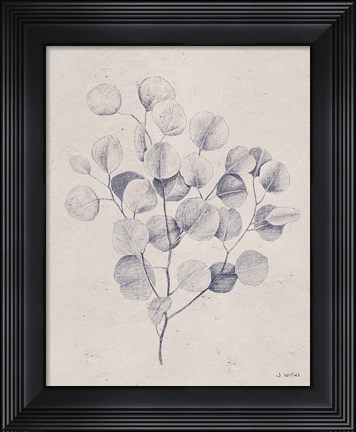 Framed Soft Summer Sketches II Navy Print