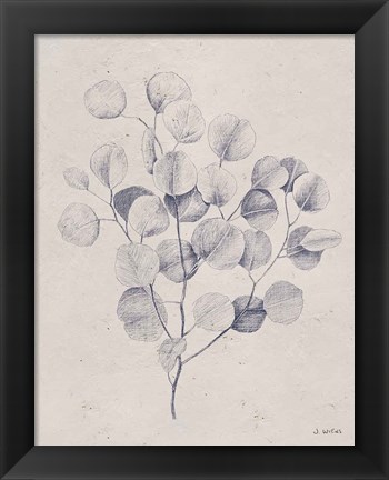 Framed Soft Summer Sketches II Navy Print