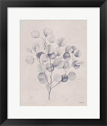 Framed Soft Summer Sketches II Navy Print