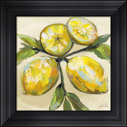Framed Lemons on Cream Print