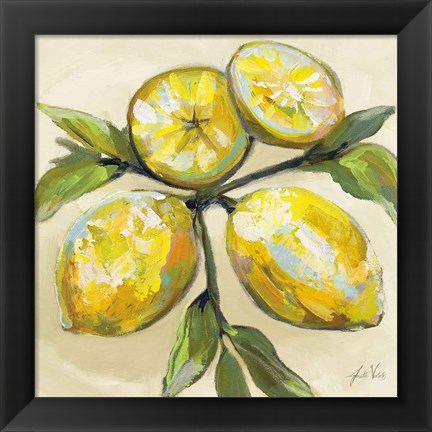 Framed Lemons on Cream Print