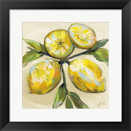 Framed Lemons on Cream Print