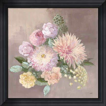 Framed Pale Floral Spray I Print