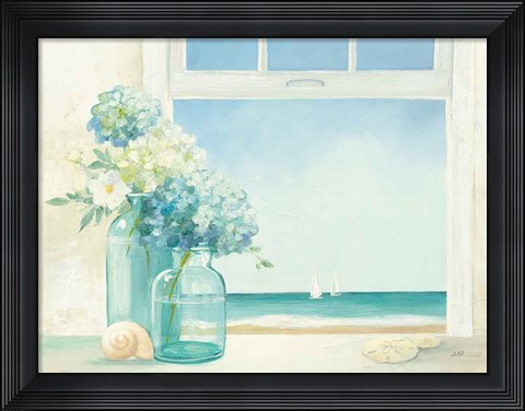 Framed Seaside Hydrangea Print