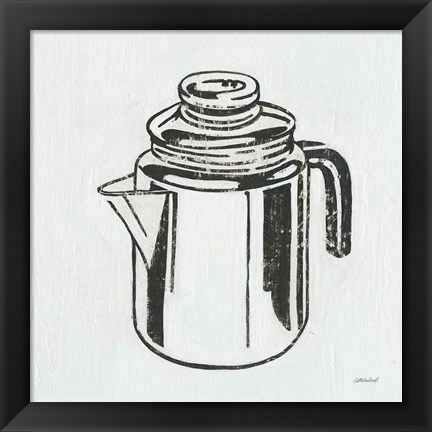 Framed Retro Coffee Pot Print