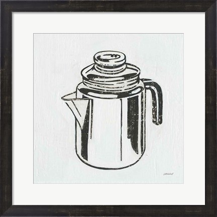 Framed Retro Coffee Pot Print