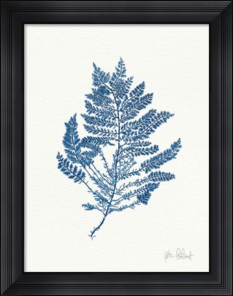 Framed Sea Garden III Royal Blue Print