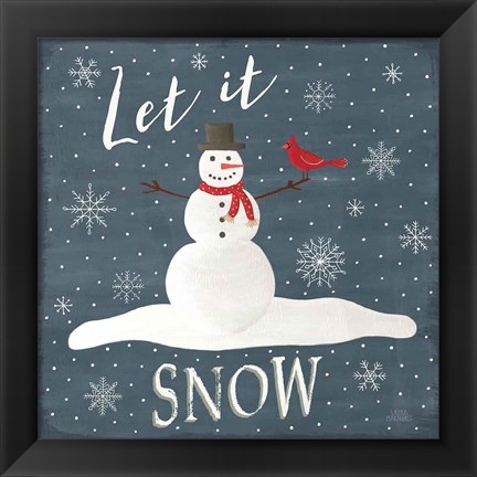 Framed Christmas Cheer IV Let it Snow Print