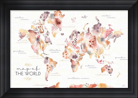 Framed Desert Blooms Map Print