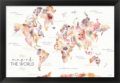 Framed Desert Blooms Map Print