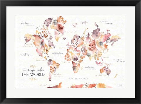 Framed Desert Blooms Map Print