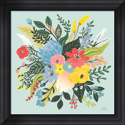 Framed Wild Garden VI Blue Print