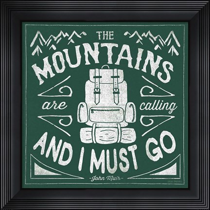 Framed Great Outdoors IX Forest Green Print
