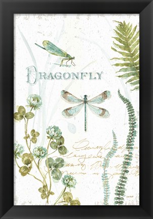 Framed My Greenhouse Botanical Dragonfly Print