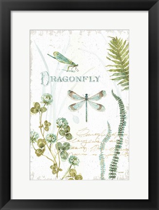 Framed My Greenhouse Botanical Dragonfly Print