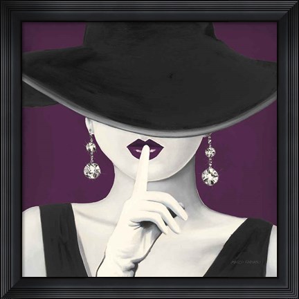 Framed Haute Chapeau Purple I v2 Print