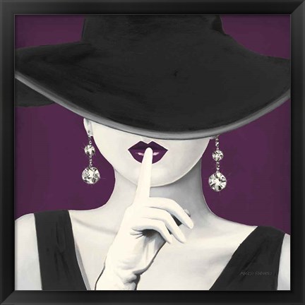 Framed Haute Chapeau Purple I v2 Print