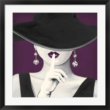 Framed Haute Chapeau Purple I v2 Print