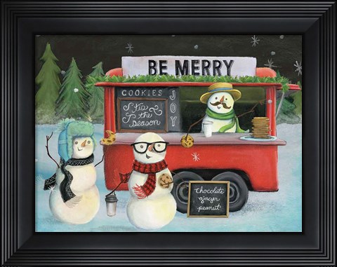 Framed Christmas on Wheels III Light Print