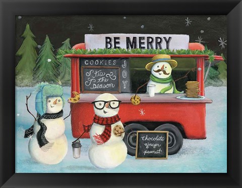 Framed Christmas on Wheels III Light Print