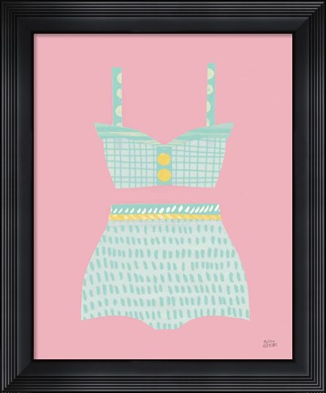 Framed Bathing Beauties IV Pastel Print
