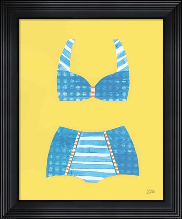Framed Bathing Beauties II Pastel Print