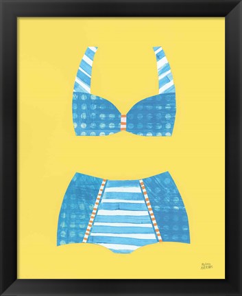 Framed Bathing Beauties II Pastel Print