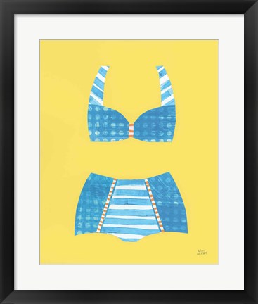 Framed Bathing Beauties II Pastel Print