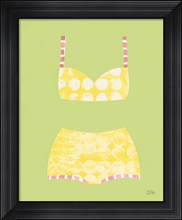 Framed Bathing Beauties I Pastel Print