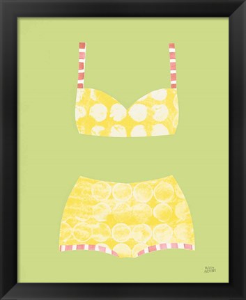 Framed Bathing Beauties I Pastel Print